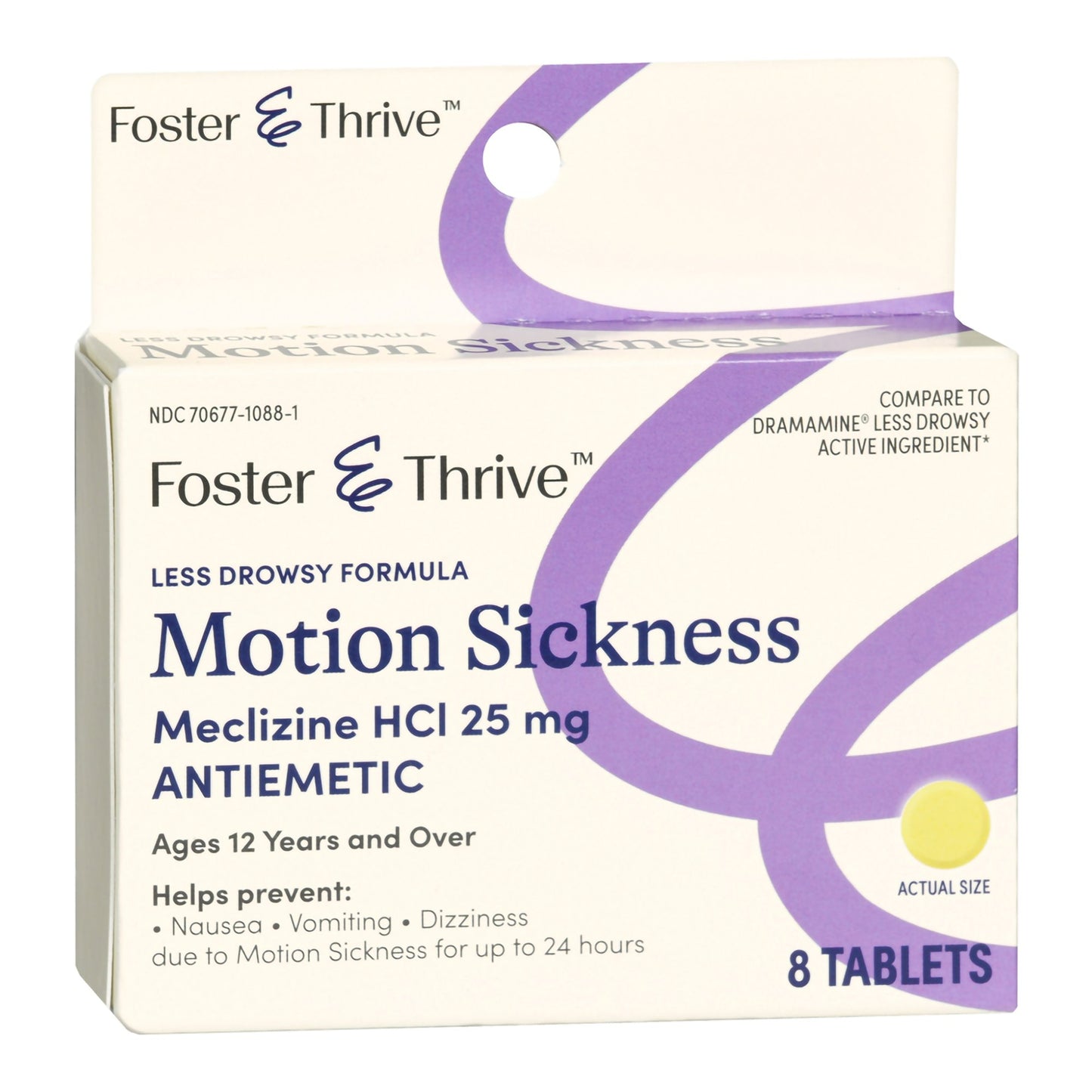 MECLIZINE, TAB FT MOTION SICKNESSLESS DROWSEY 25MG