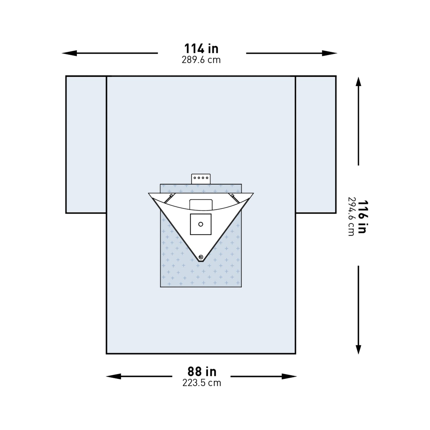 DRAPE, SURGICAL ORTHO KNEE HEAVY DUTY 114"X88"X116"