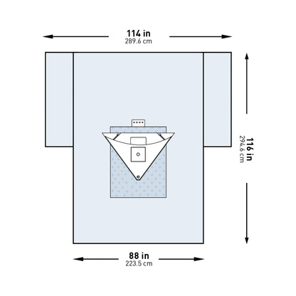 DRAPE, SURGICAL ORTHO KNEE HEAVY DUTY 114"X88"X116"