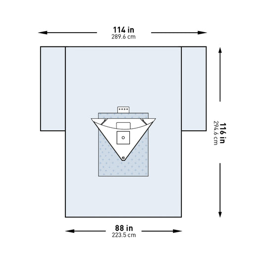 DRAPE, SURGICAL ORTHO KNEE HEAVY DUTY 114"X88"X116"