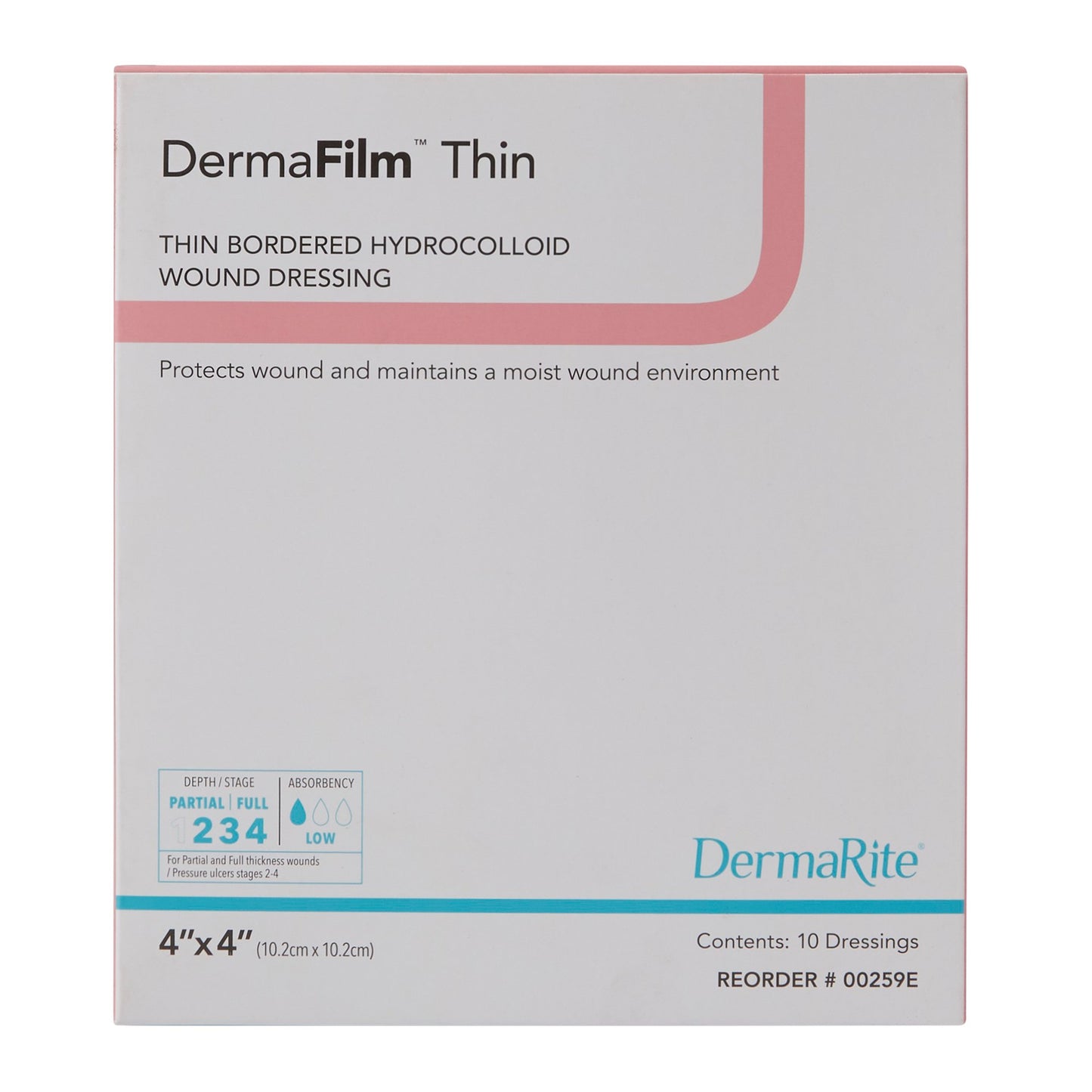 DRESSING, DERMAFILM W/BORDER THIN 4"X4"