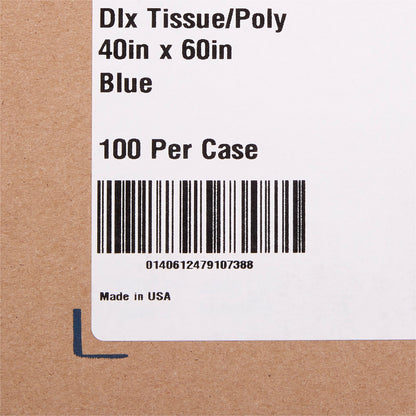 SHEET, DRAPE TISSUE/POLY BLU 40X60