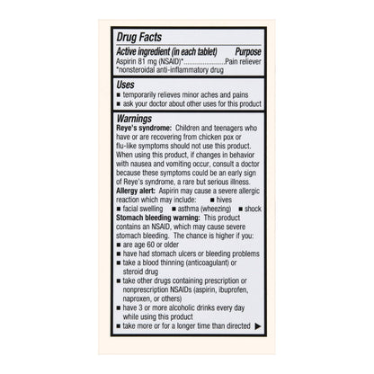 ASPIRIN EC, TAB FT SM LOW STRNTH81MG