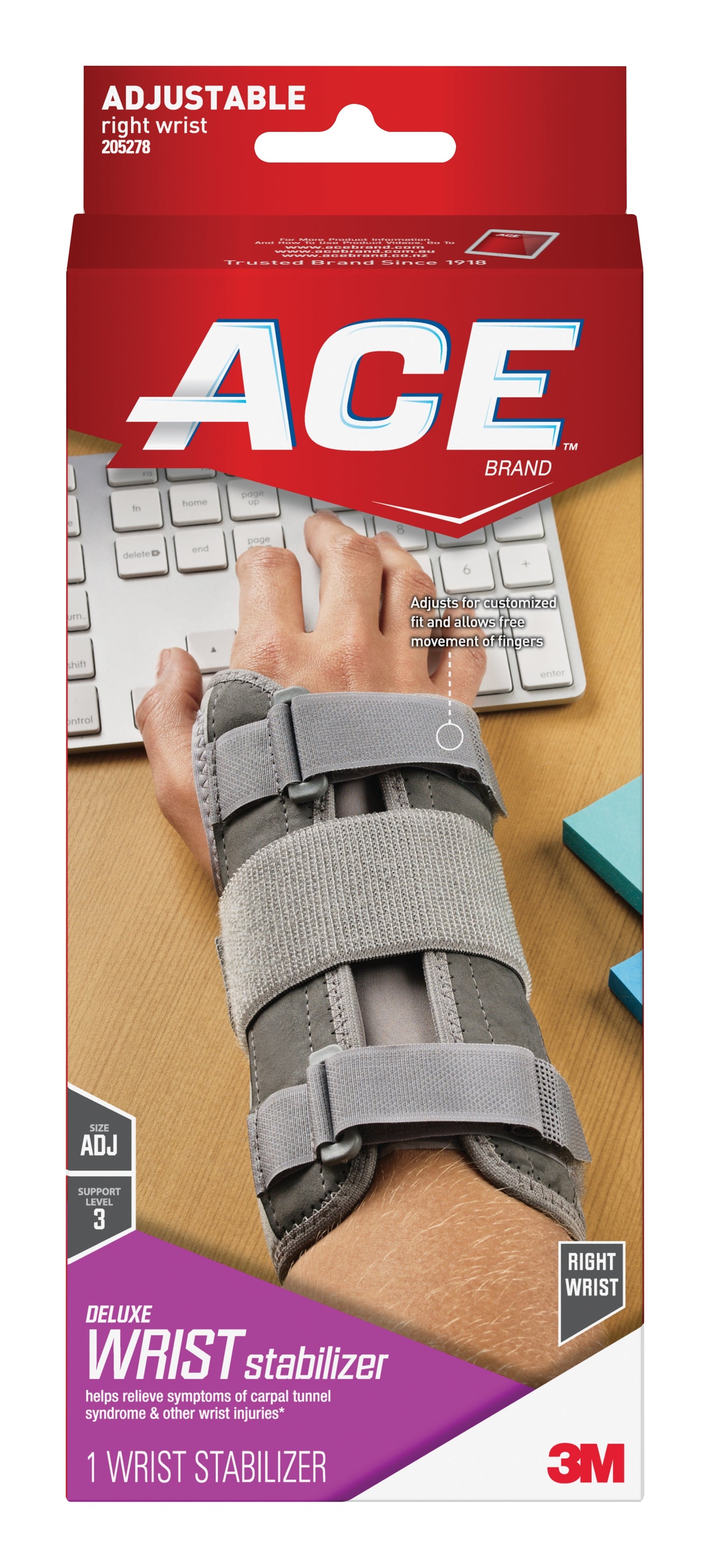 WRIST BRACE, ACE SYNTHETIC RT