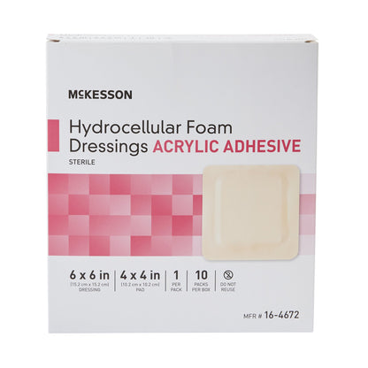 DRESSING, HYDROCELLULAR ADH STR FOAM 6"X6"