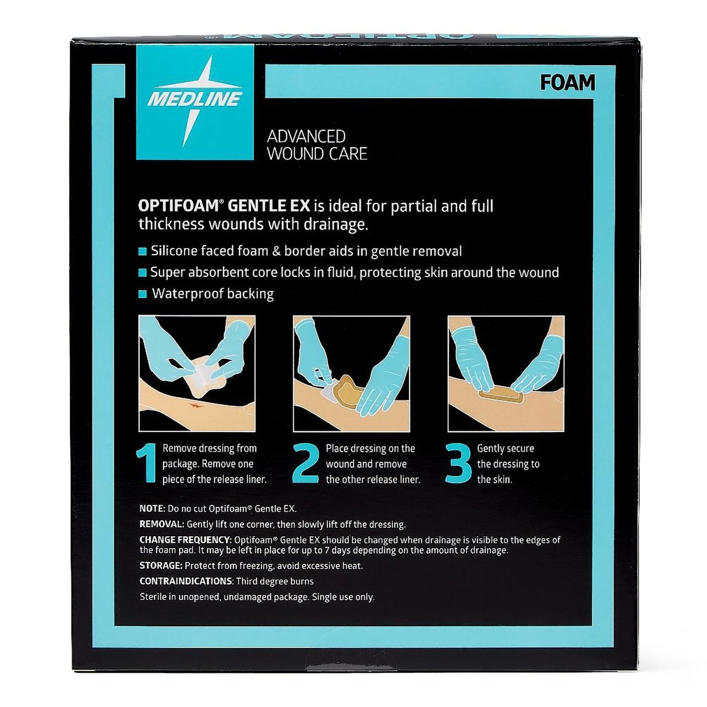 DRESSING, OPTIFOAM GENTLE EX SIL FACED 4"X4"