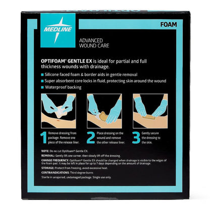 DRESSING, OPTIFOAM GENTLE EX SIL FACED 4"X4"