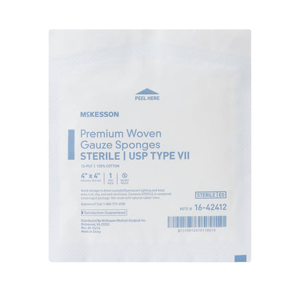 SPONGE, GAUZE TYPE-VII 12PLY STR 4"X4"