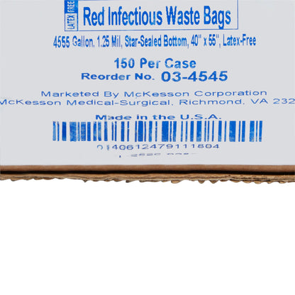 BAG, BIOHAZ - SL RED 40X55 55GL 1.25MIL