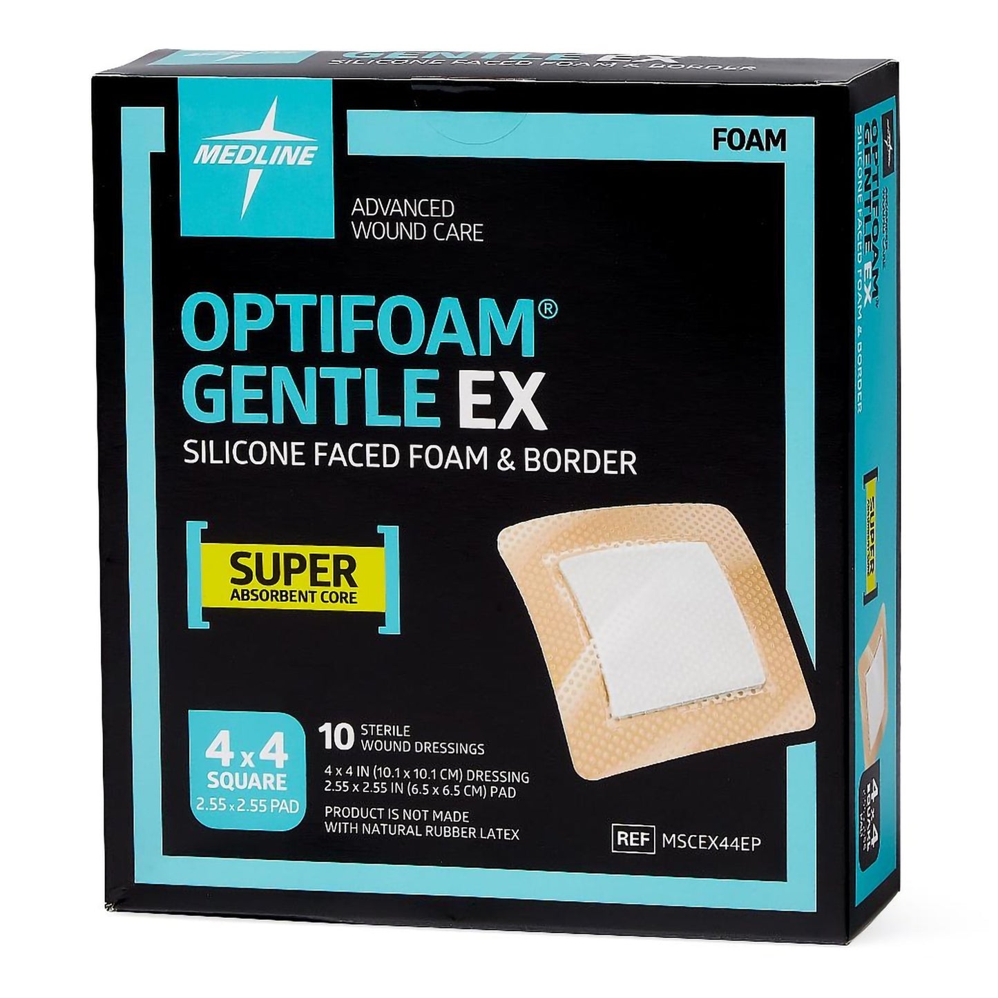 DRESSING, OPTIFOAM GENTLE EX SIL FACED 4"X4"