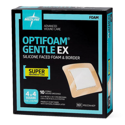 DRESSING, OPTIFOAM GENTLE EX SIL FACED 4"X4"