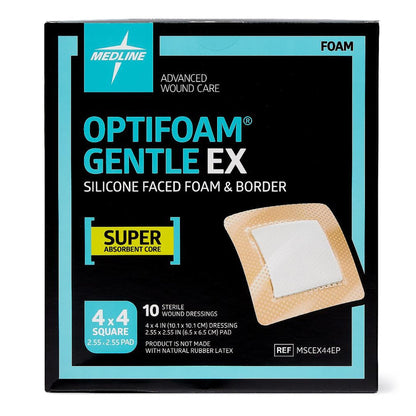 DRESSING, OPTIFOAM GENTLE EX SIL FACED 4"X4"