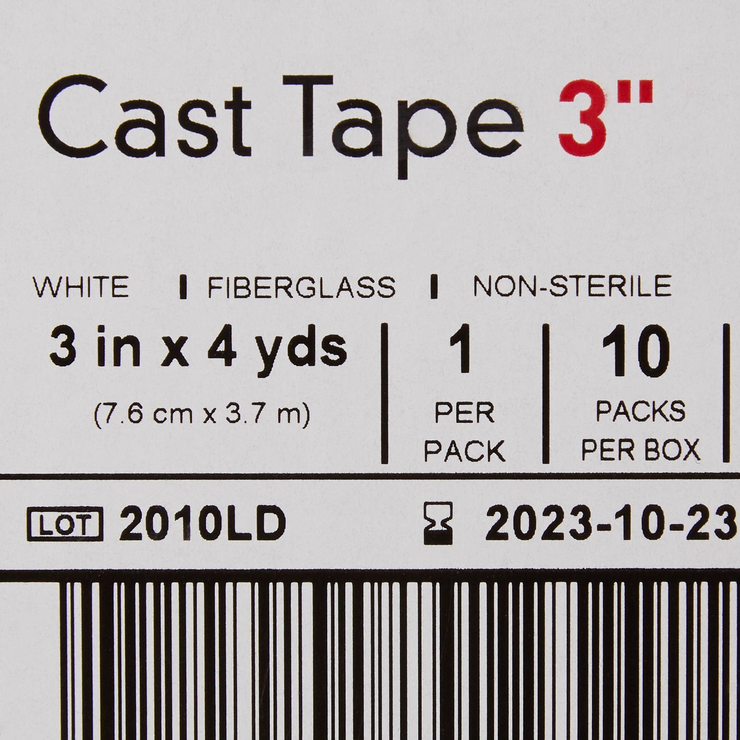 TAPE, CAST WHT LF 3"X4YDS