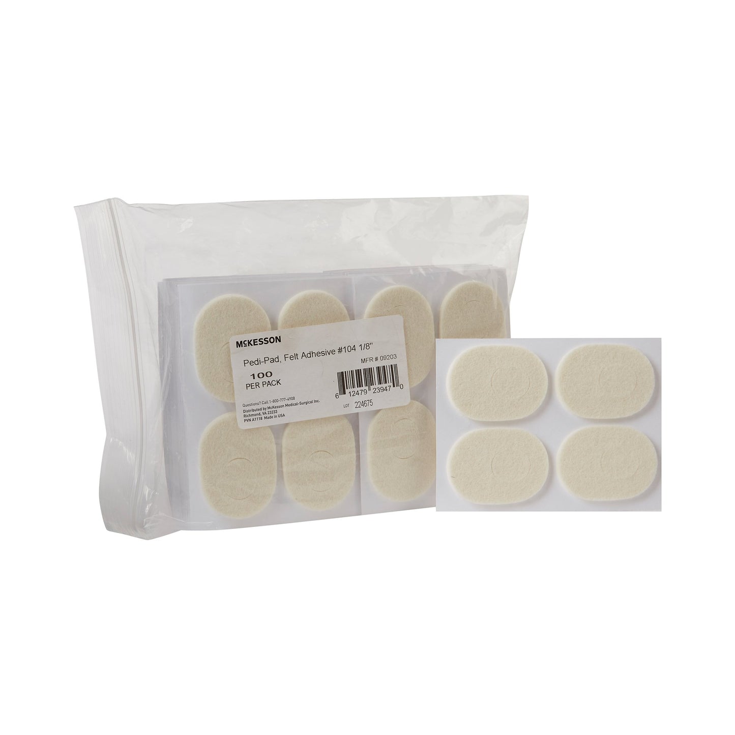 PEDI-PAD, FELT ADH #104-1/8"