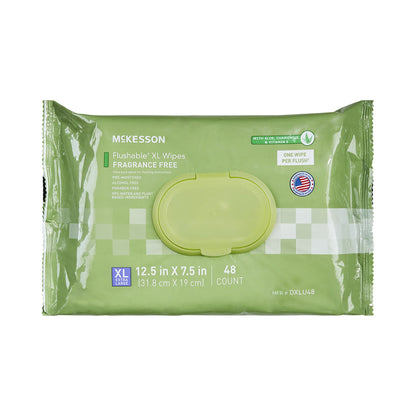 WIPE, WET FLUSHABLE XL UNSCNTDSFT PK W/LID