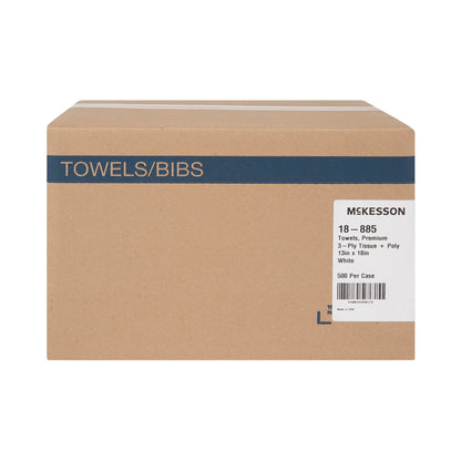 TOWEL, PRO 3PLY/POLY WHT 13X18
