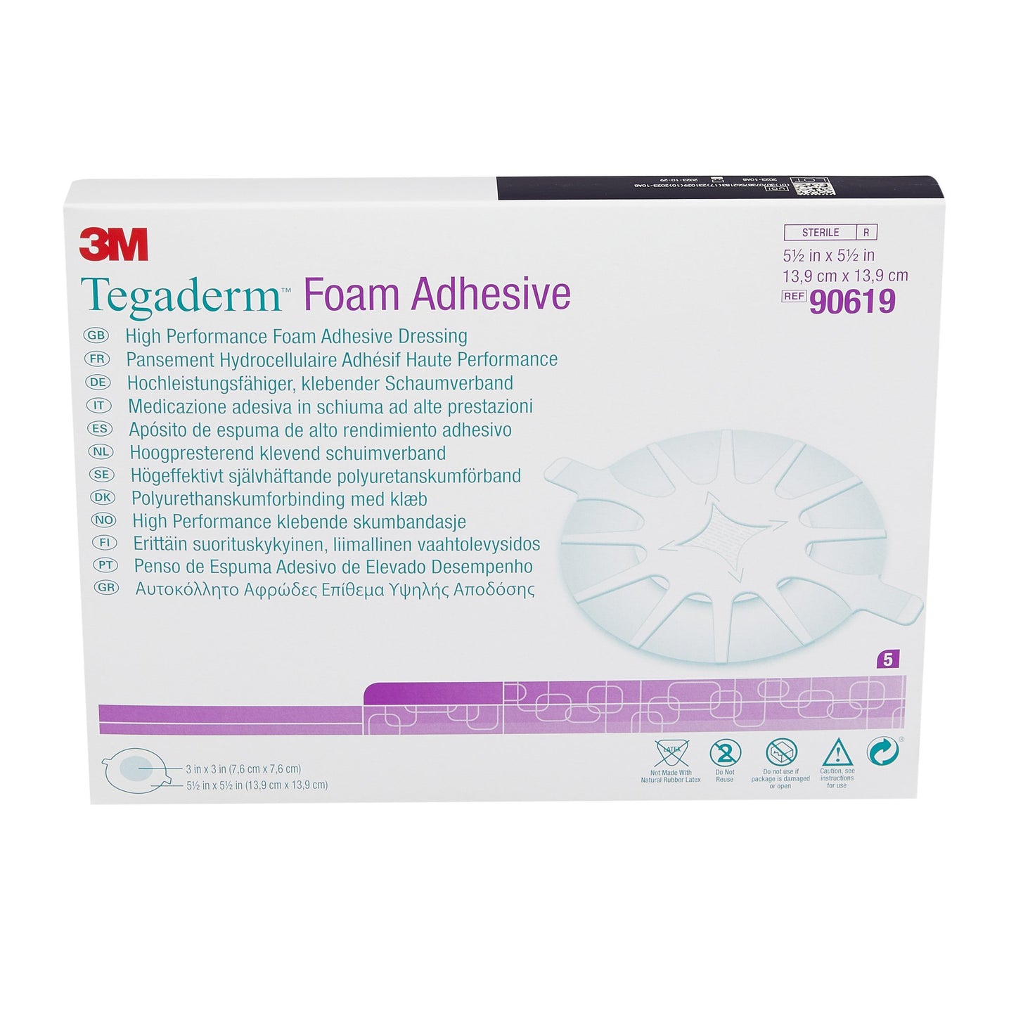 DRESSING, TEGADERM FM ADHSV HEEL 5.5X5.5" PAD 3X3"