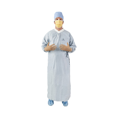 GOWN, SURG AERO CHROME AAMI 4STR SLVR LG