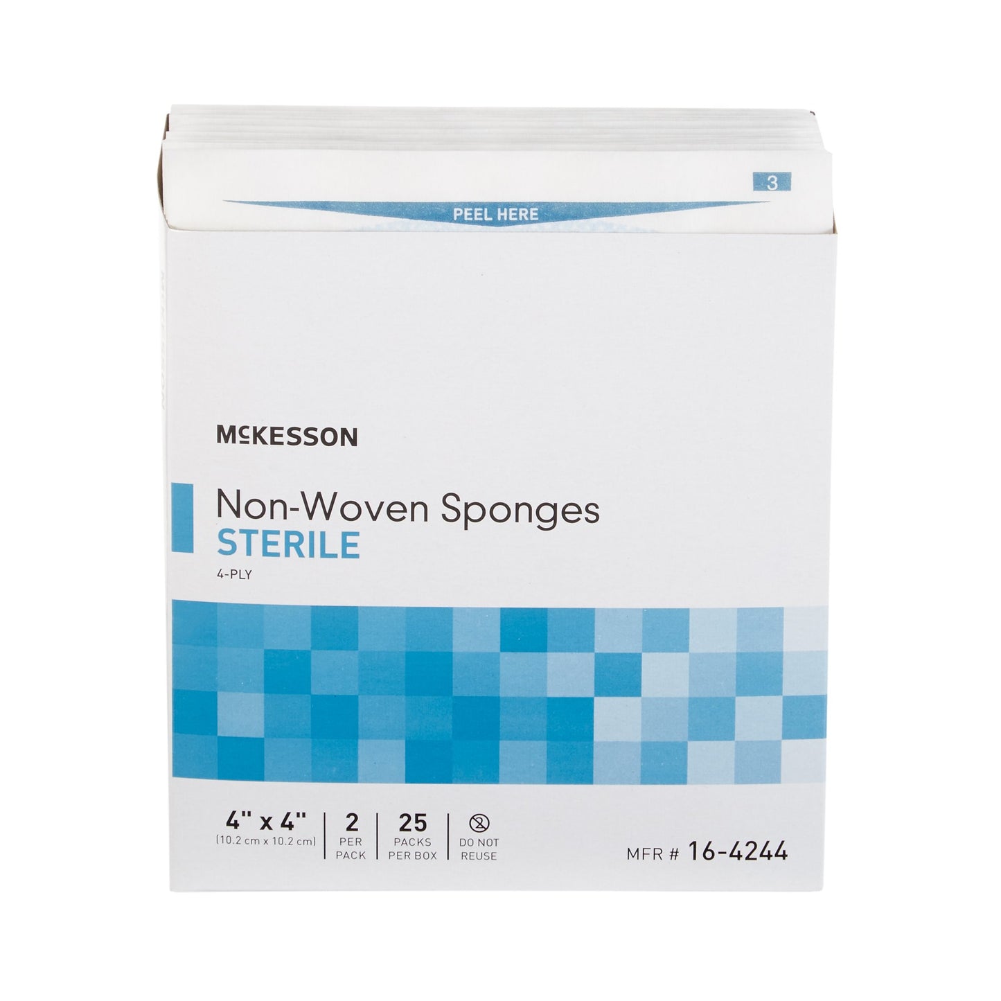 SPONGE, N/WOVN 4PLY 4"X4" STR2'S