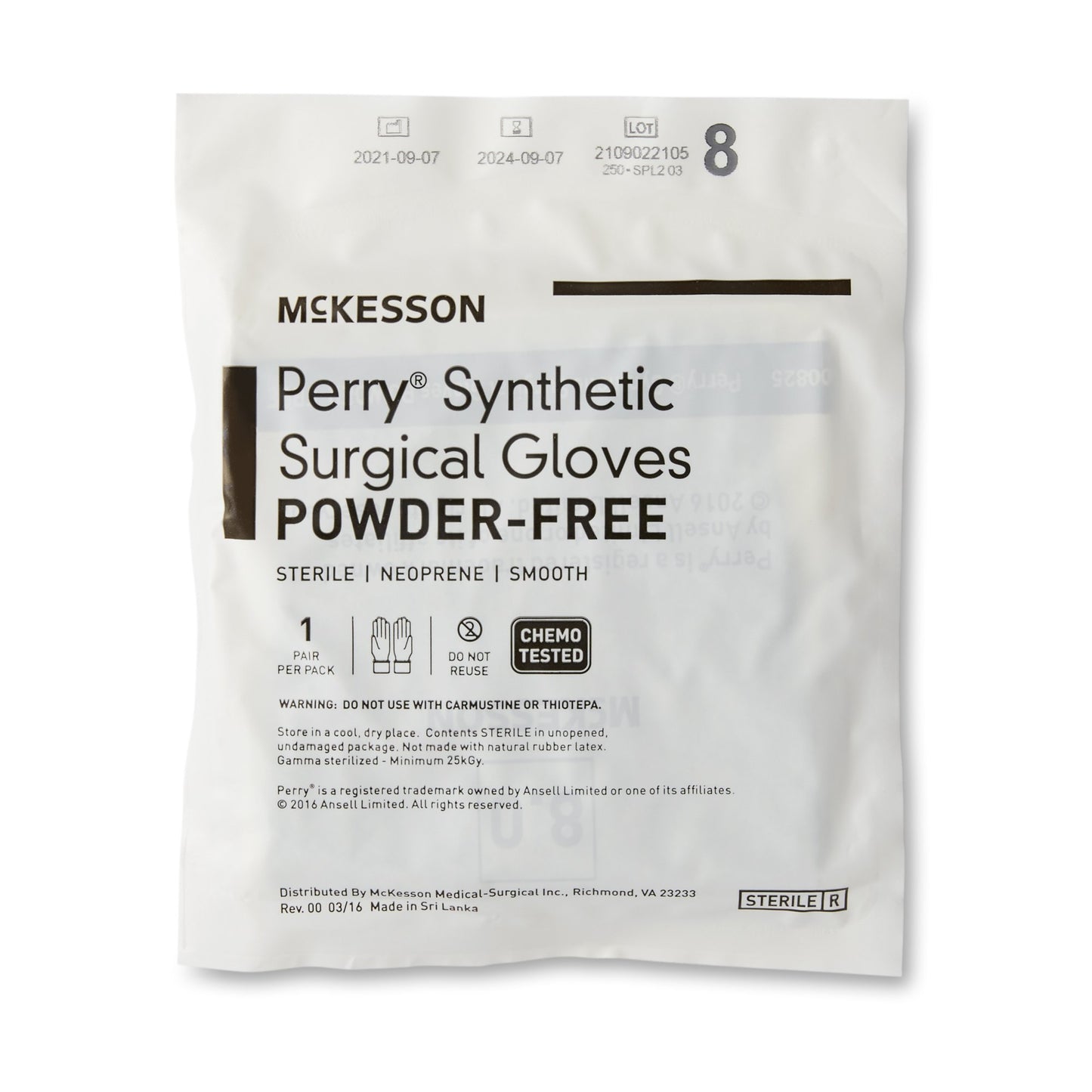 GLOVE, SURG NPRN 8.0 STR2 SMTHCHEMO