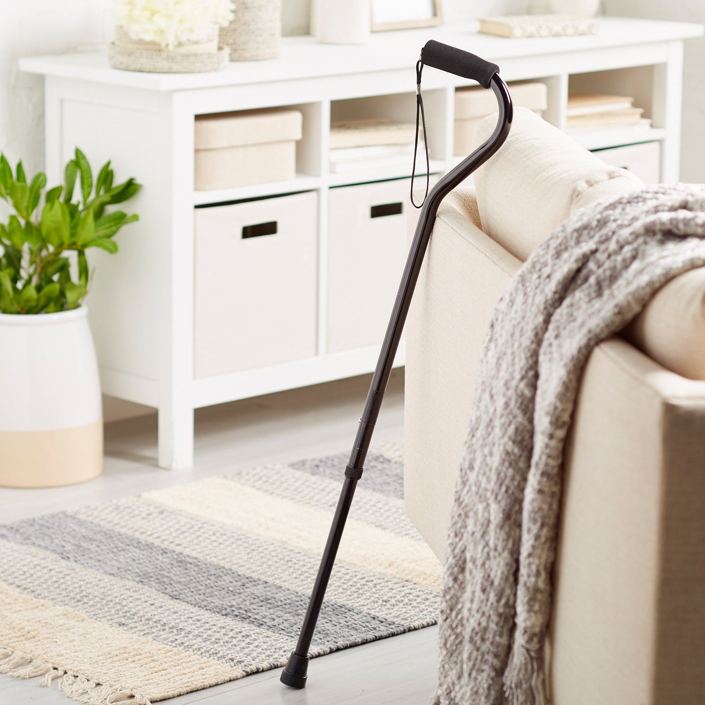 CANE, OFFSET ALUM BLK