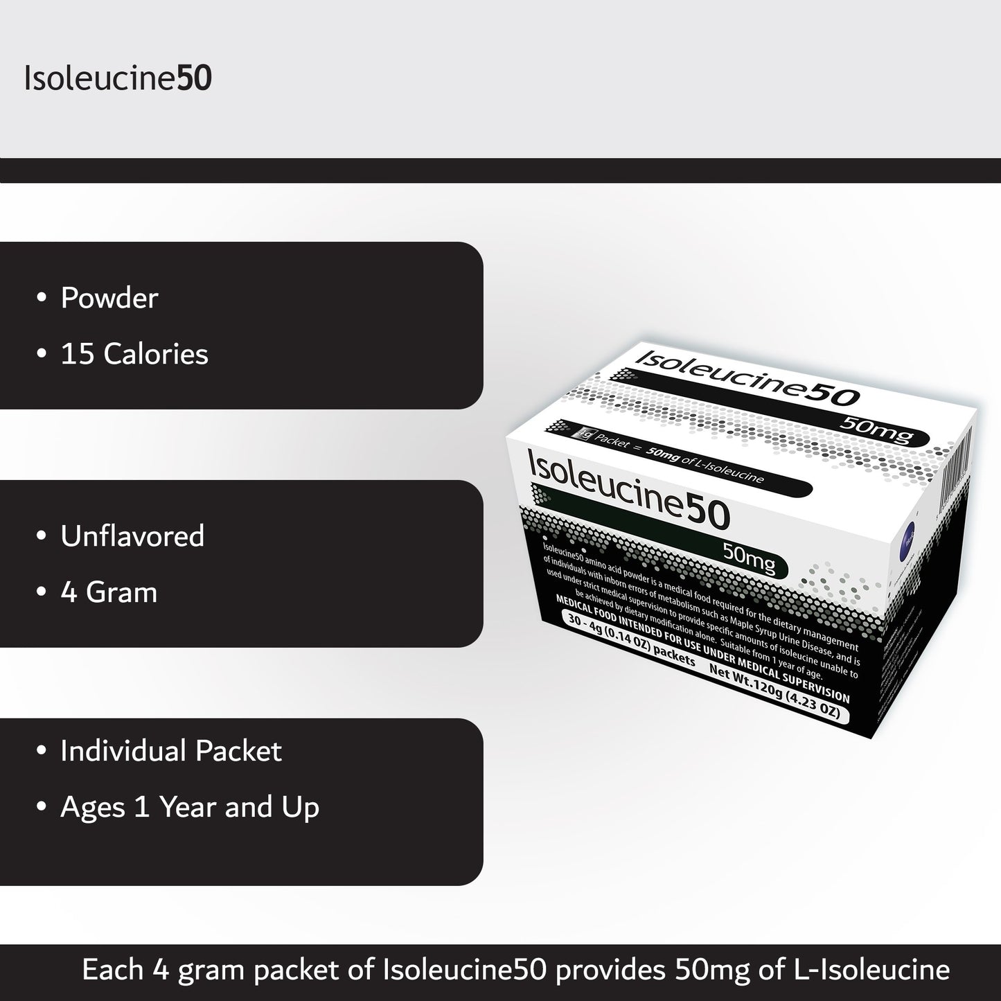 AA ISOLEUCINE, 50MG SUPPLEMENT4GM