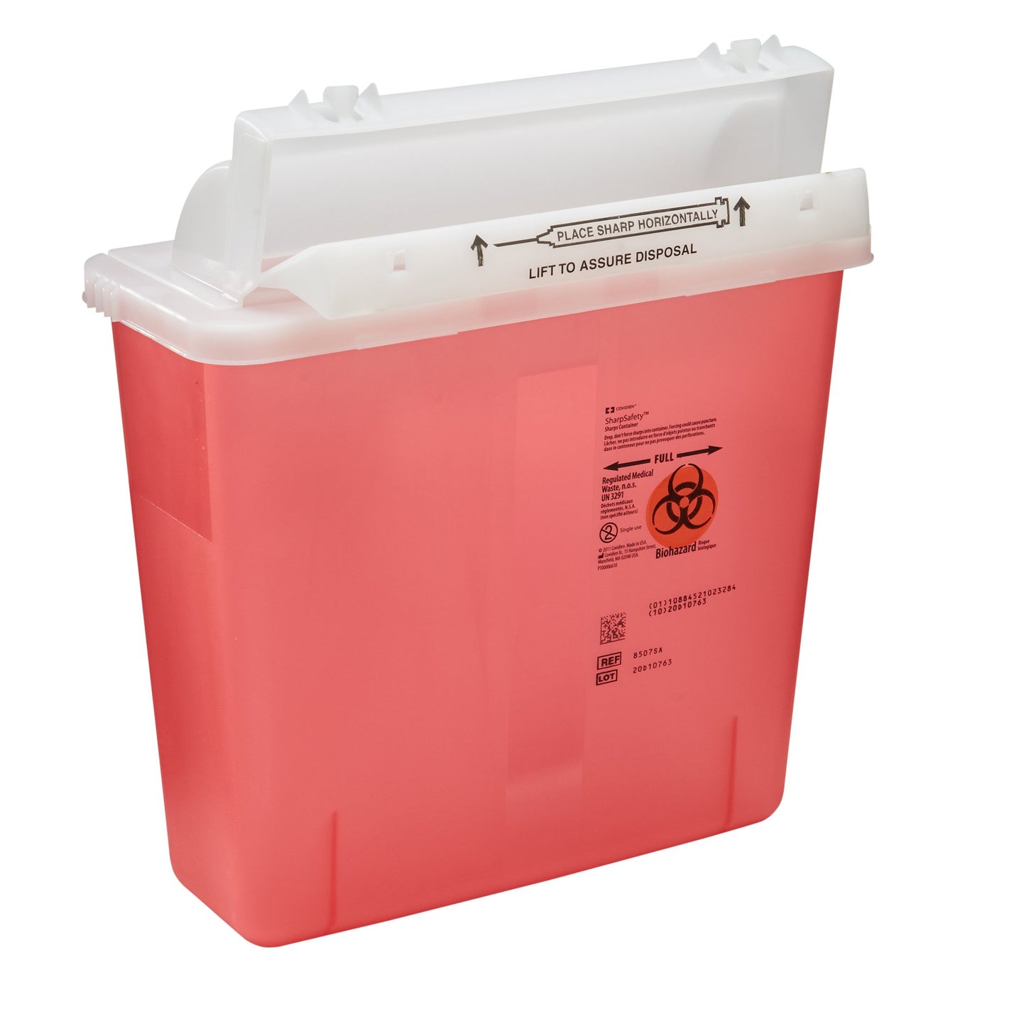 CONTAINER, SHARPS RED 5QT