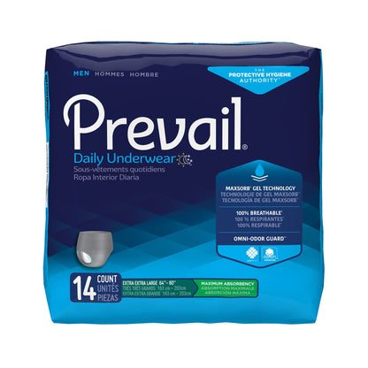 UNDERWEAR, PREVAIL MEN 2XLG 64"-80"