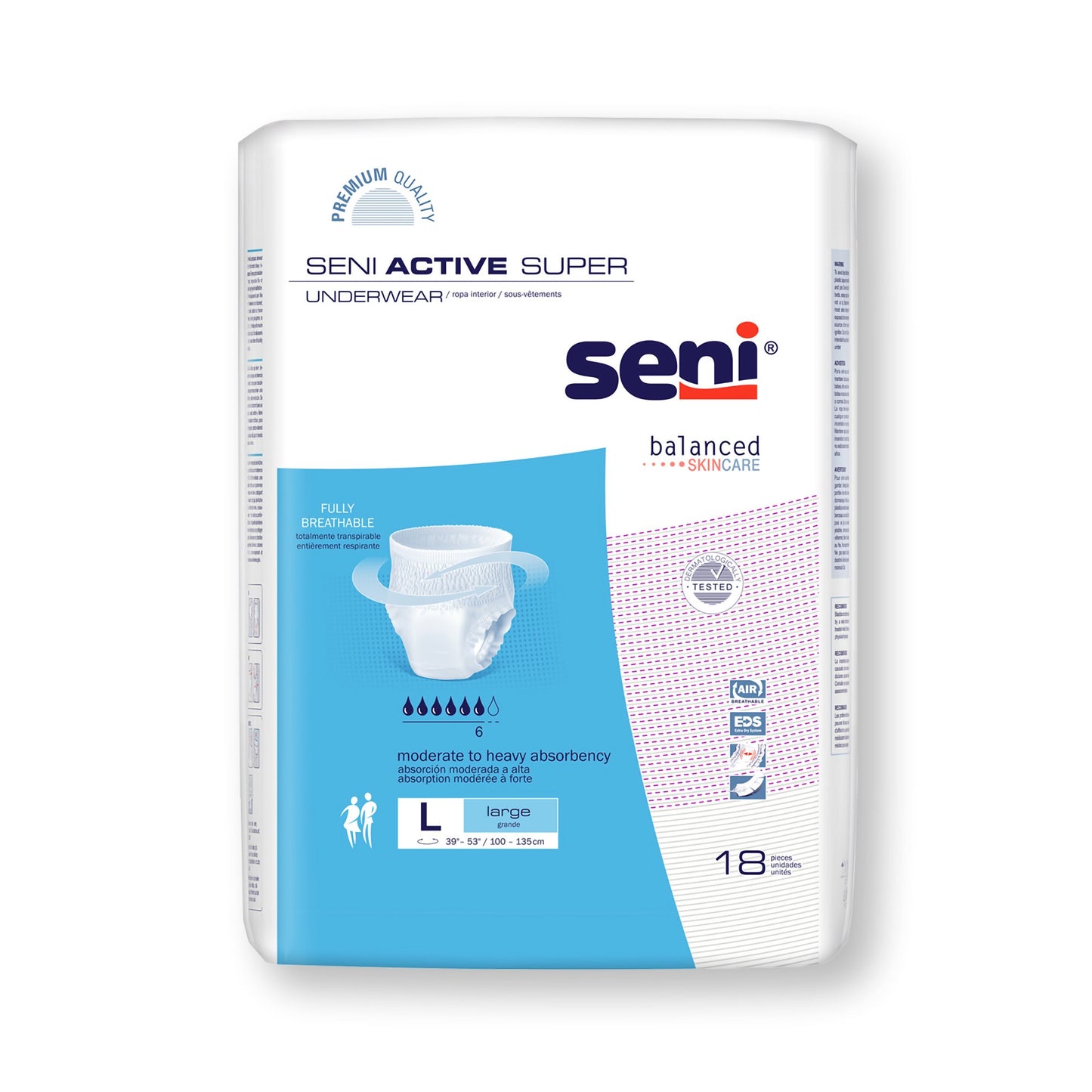 UNDERWEAR, INCONT ACTIVE SUPERLG 39"-53"