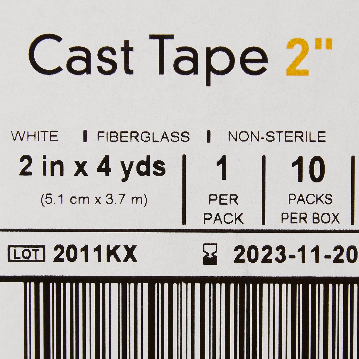 TAPE, CAST WHT LF 2"X4YDS