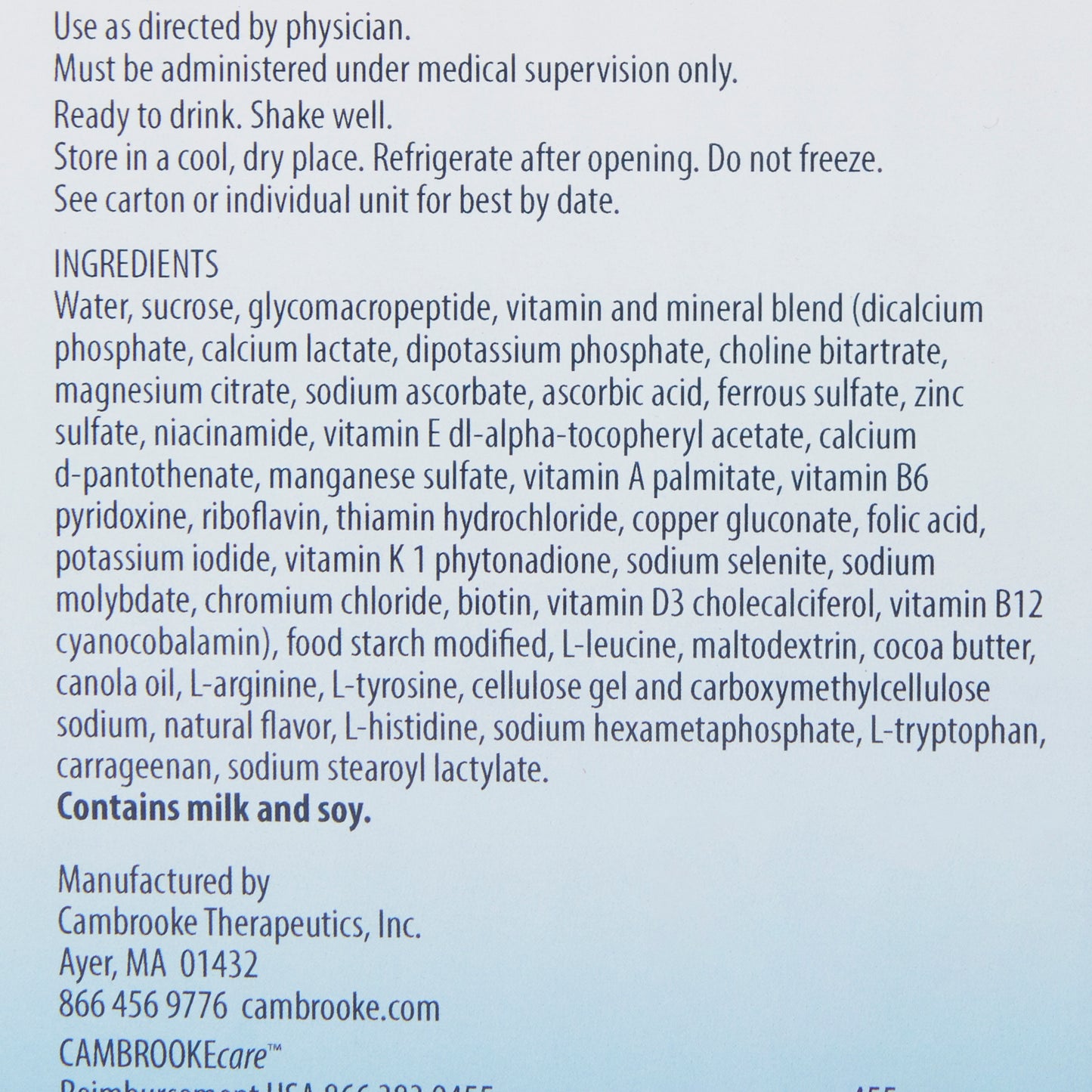 SUPPLEMENT, ORAL GLYTACTIN RTDORIG 15GM 8.3OZ