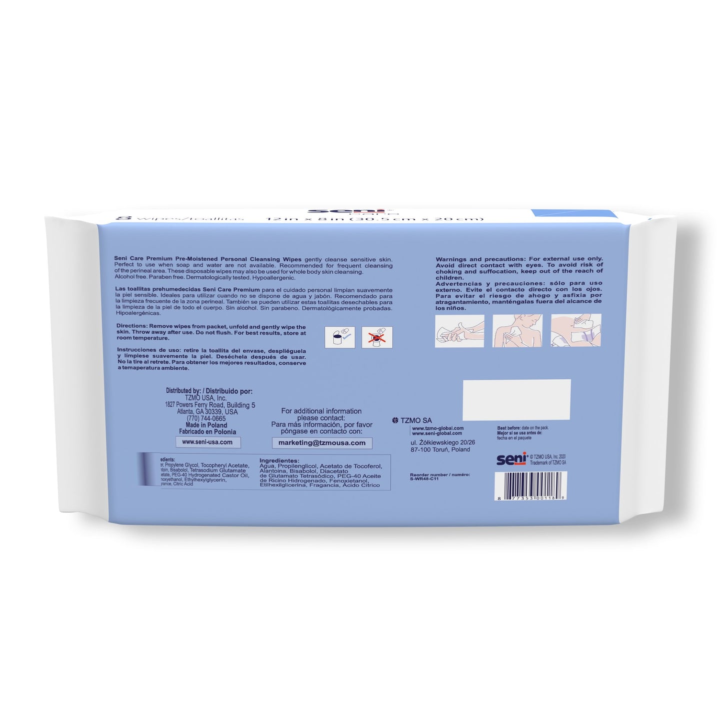WASHCLOTH, PERINEAL SENI CARE12"X8"