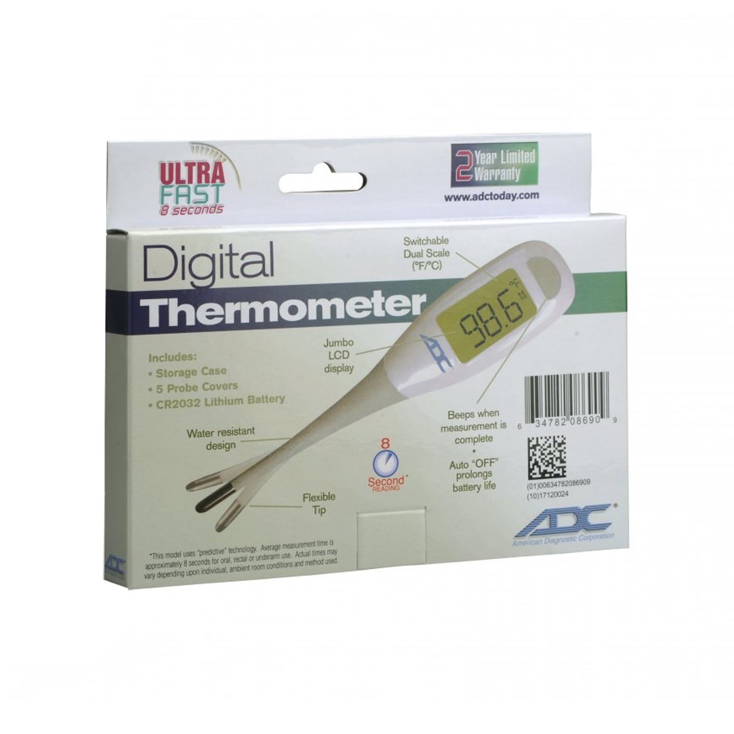 THERMOMETER, DIGITAL 8SECOND