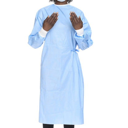 GOWN, SURG BLU LG