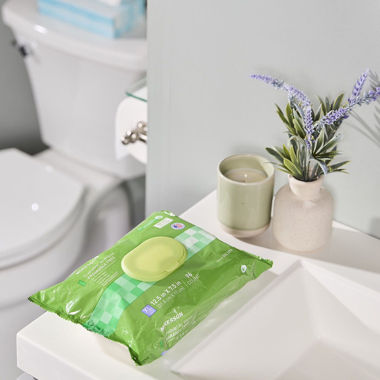 WIPE, WET FLUSHABLE XL UNSCNTDSFT PK W/LID