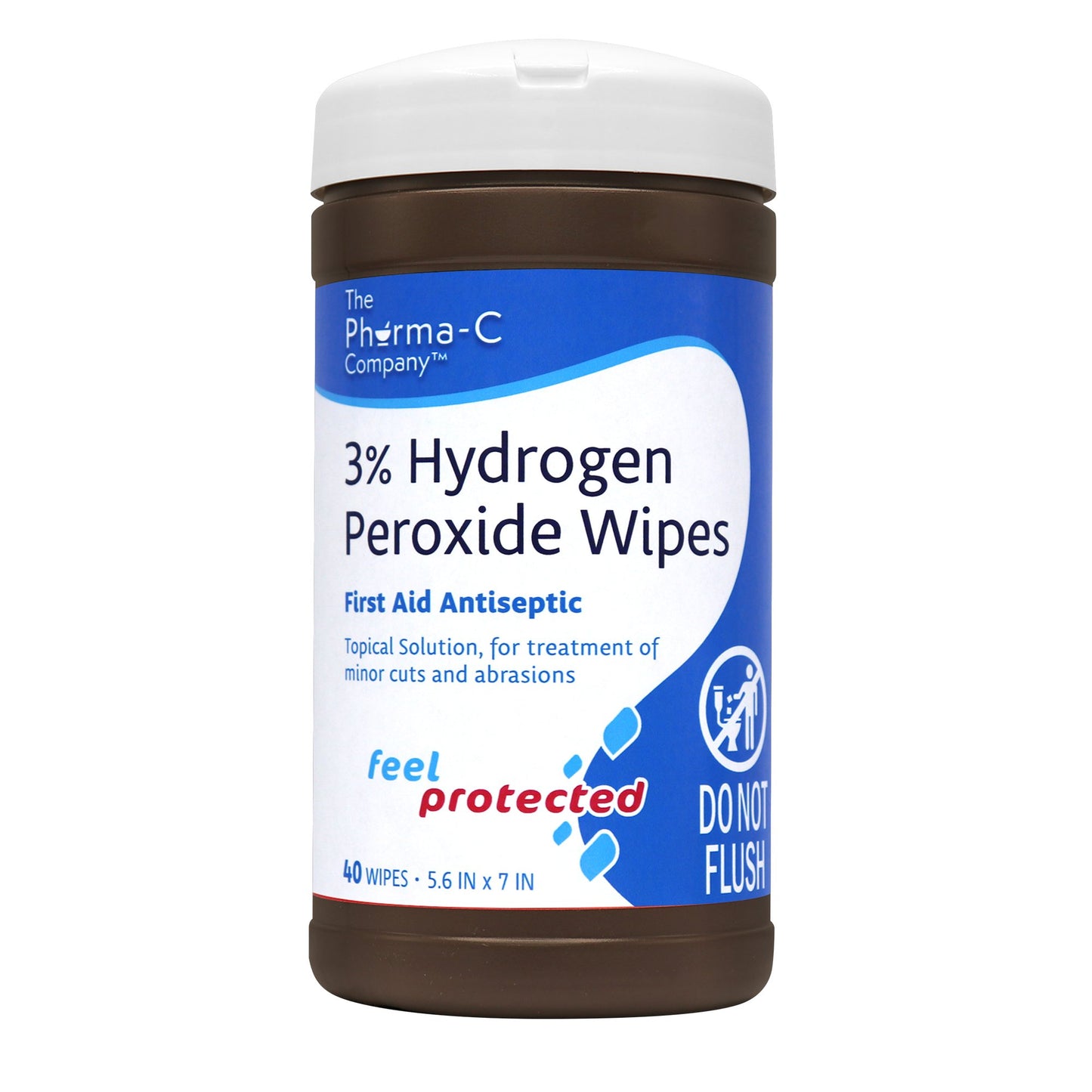 WIPE, WET HYDROGEN PEROXIDE PHARMA-C 3%