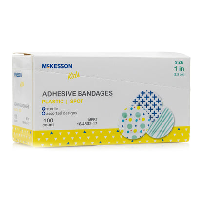 BANDAGE, ADH MCKID SPOT ASTD PATTERN 1"