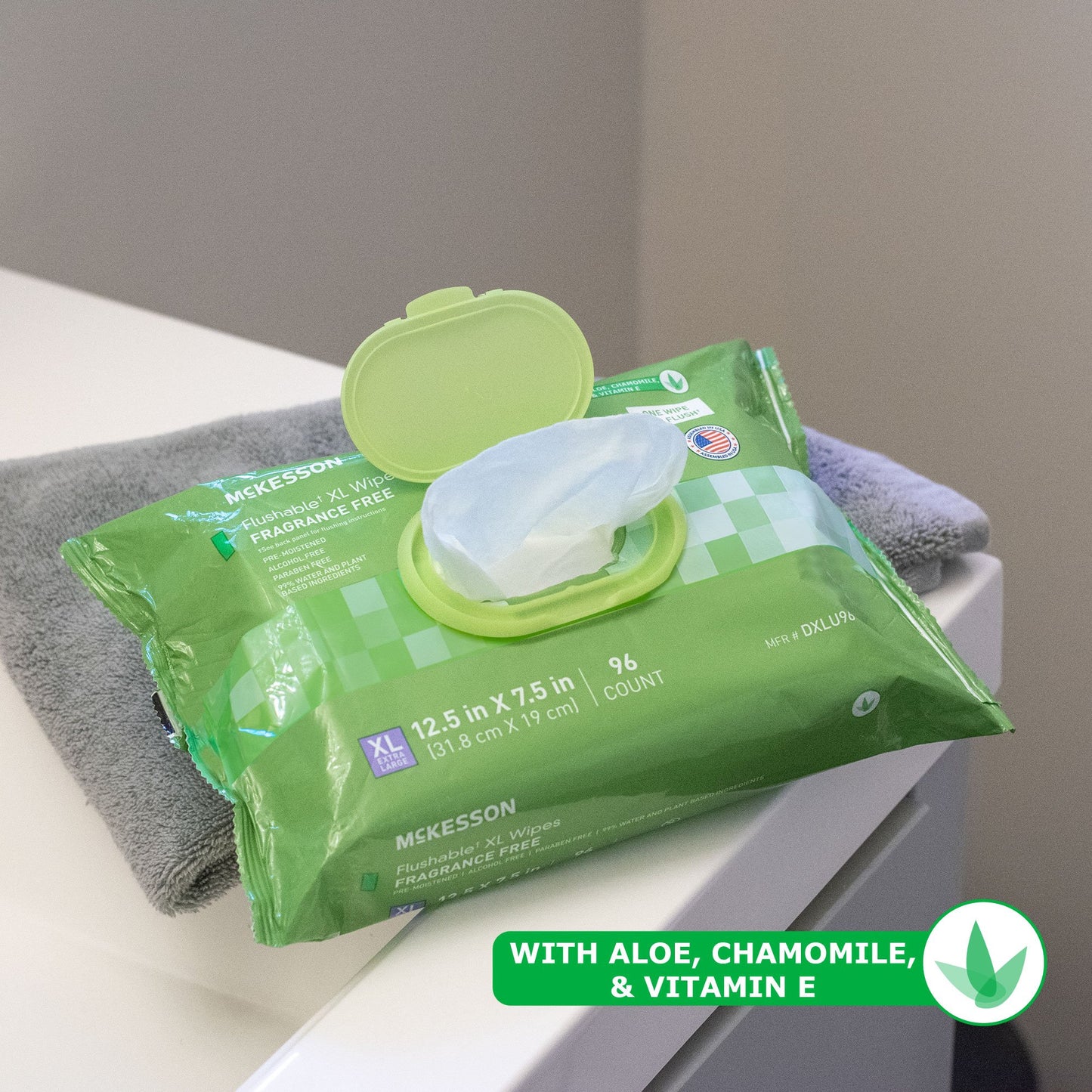 WIPE, WET FLUSHABLE XL UNSCNTDSFT PK W/LID