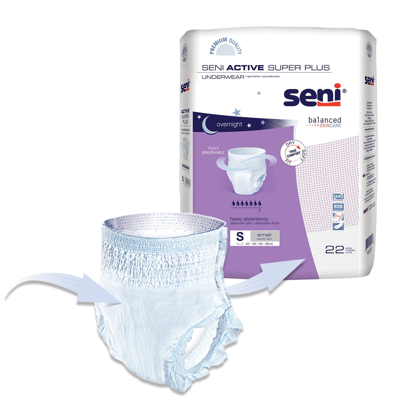 UNDERWEAR, INCONT ACTIVE SUPER+ SM 22"-33"
