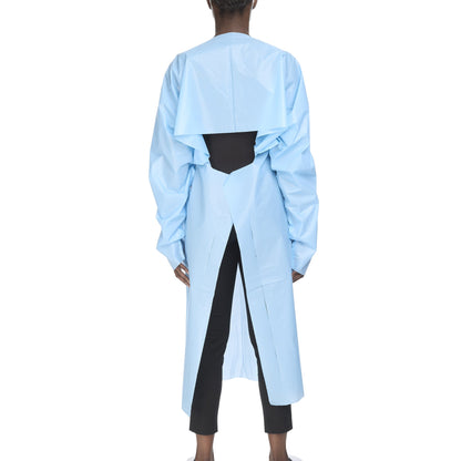 GOWN, PROT OVER THE HEAD AAMILVL2 POLY BLU