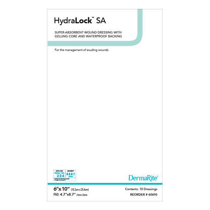 DRESSING, HYDRALOCK SUPER ABSORBENT 6"X10"