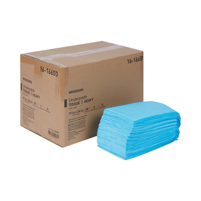 UNDERPAD, 3PLY TISSUE BLU 17X24