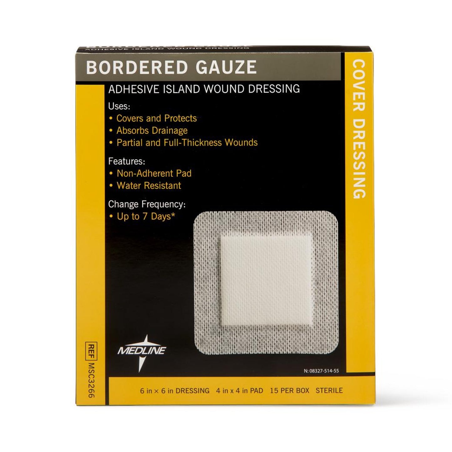 GAUZE, BORDERED STR 6"X6"