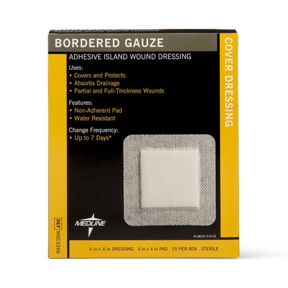 GAUZE, BORDERED STR 6"X6"
