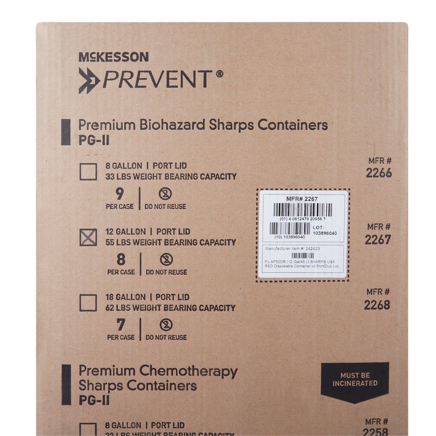 CONTAINER, SHARPS RED 12GL