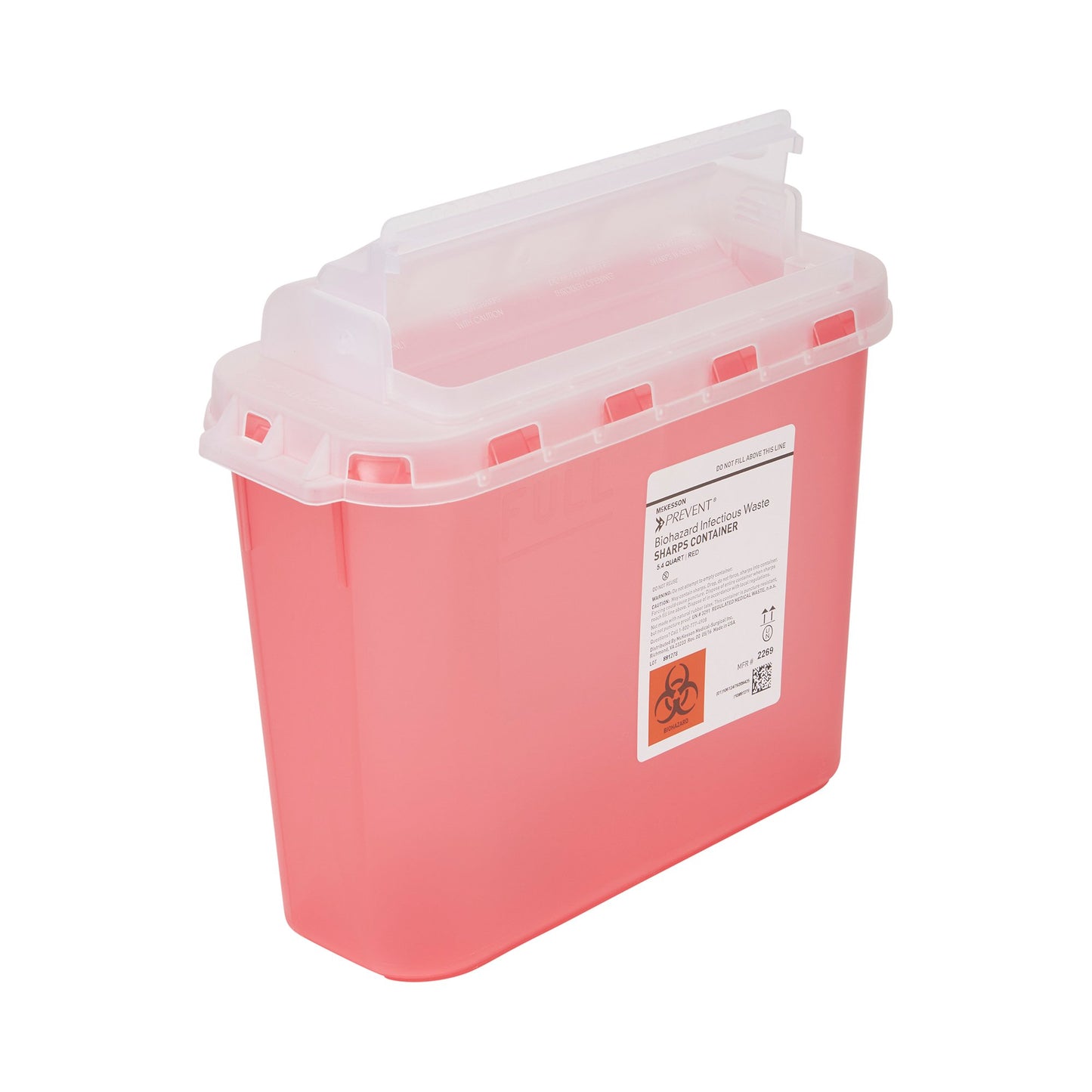 CONTAINER, SHARPS RED 5.4QT WALL MOUNT