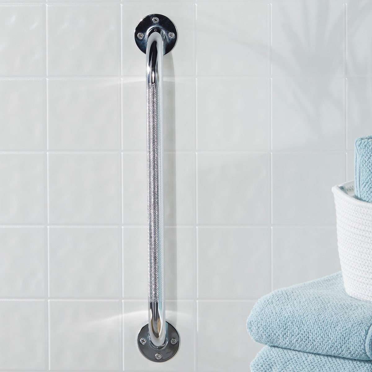 GRAB BAR, WALL CHROME 18"