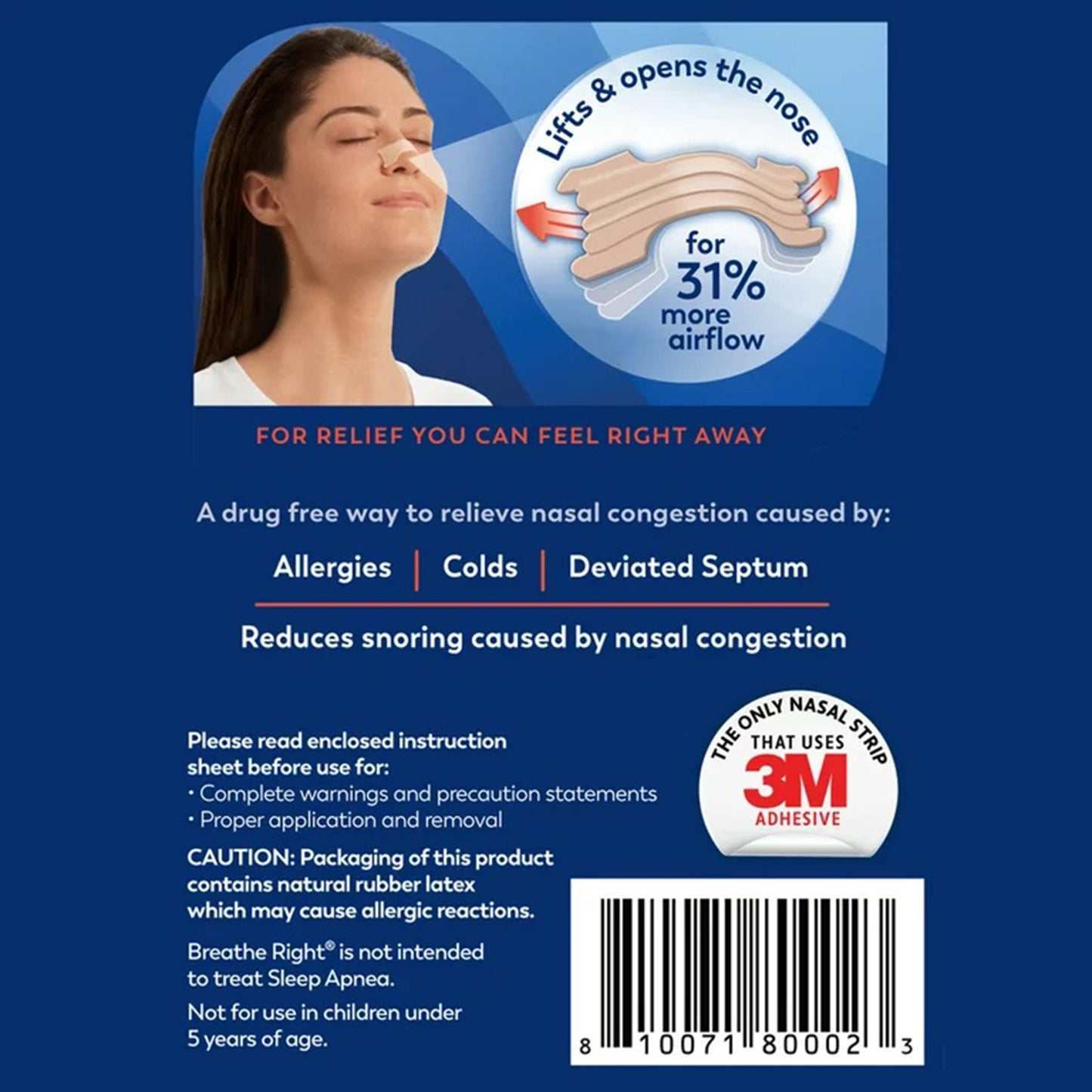 BREATHE RIGHT, NASAL STRIP XSTAN