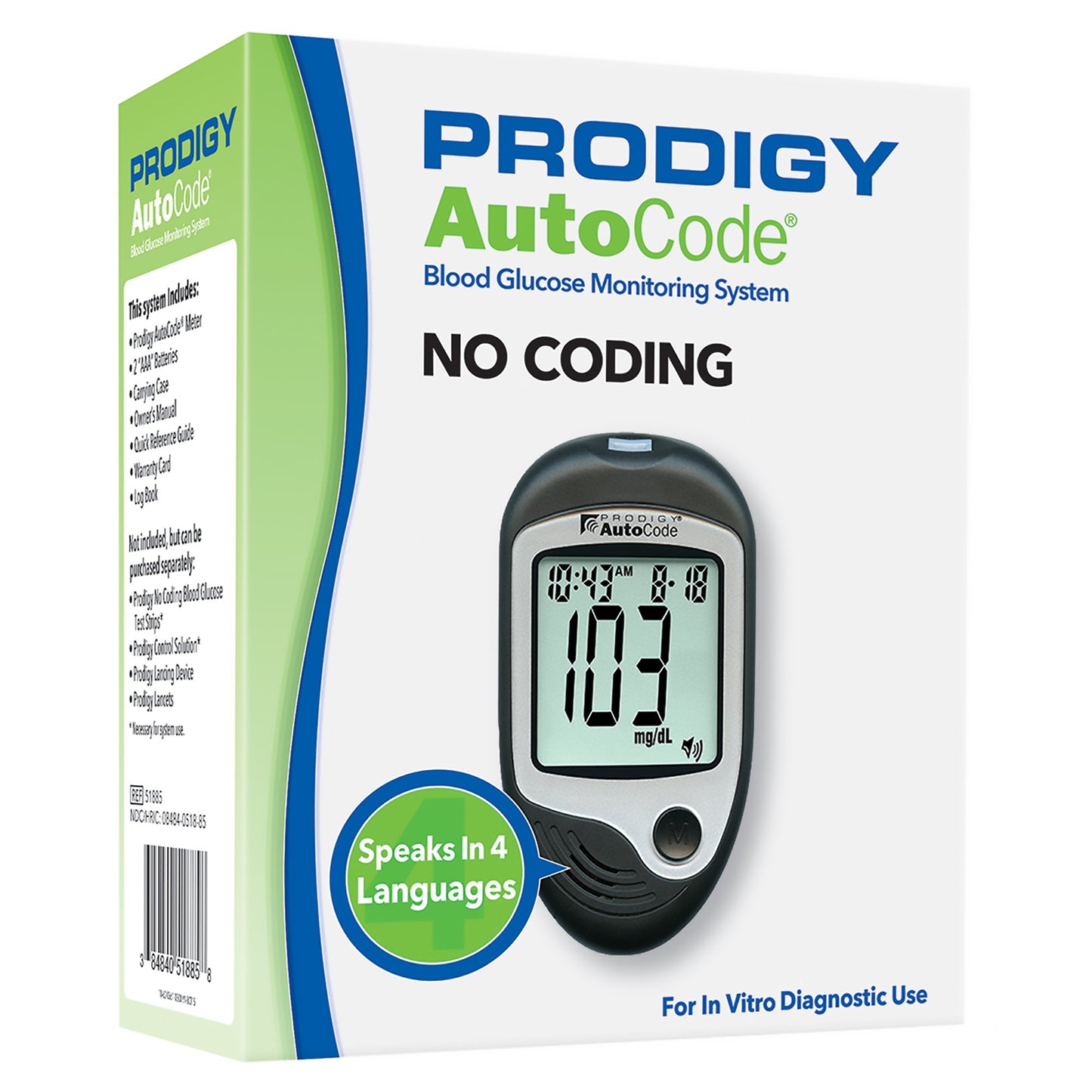 METER, BLD GLUC TALK PRODIGY AUTO CODE