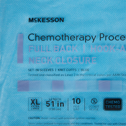 GOWN, CHEMO FULL BCK HOOK&LOOPCLSR AAMI2 XLG